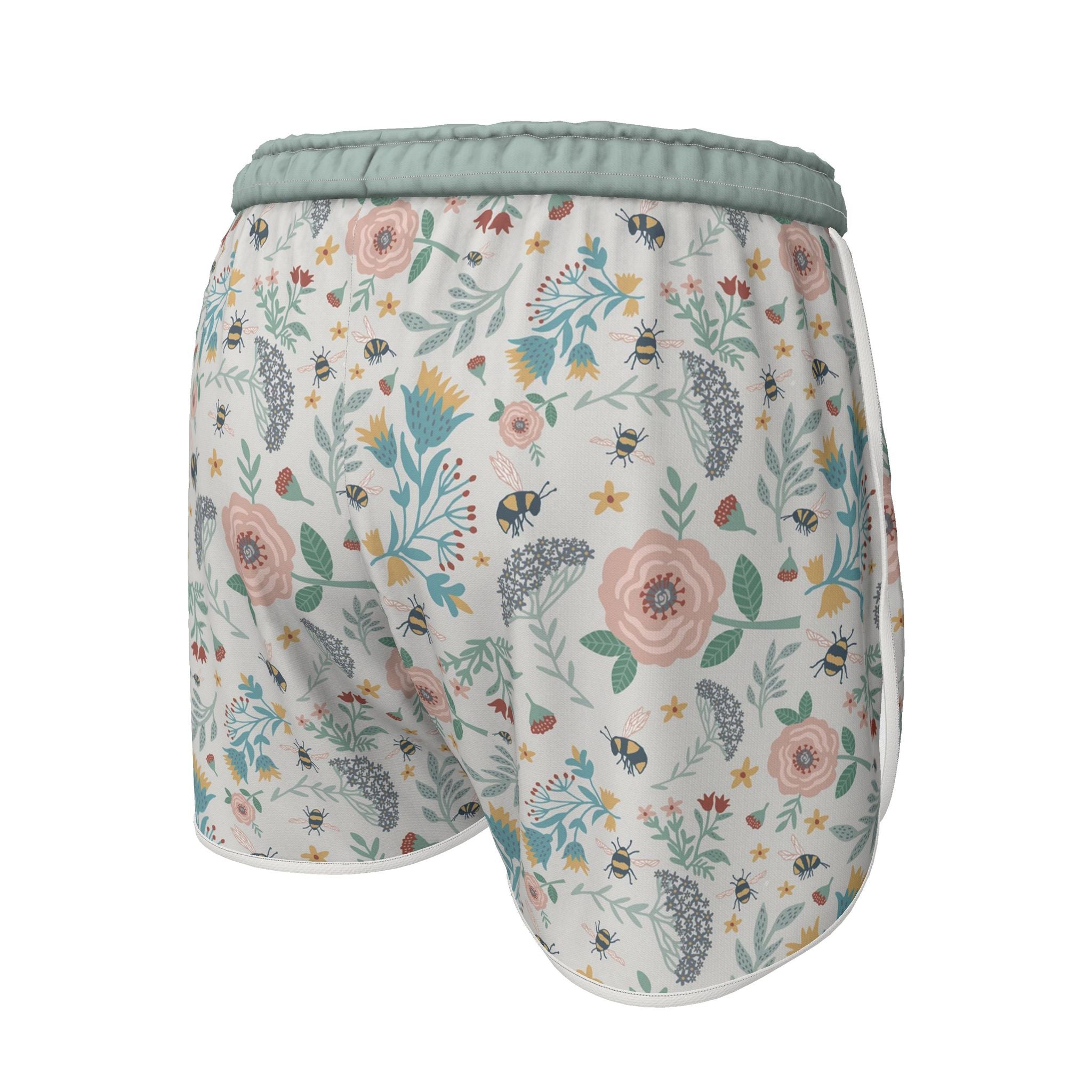 Women's Athletic Shorts — White Trim — Bee Garden