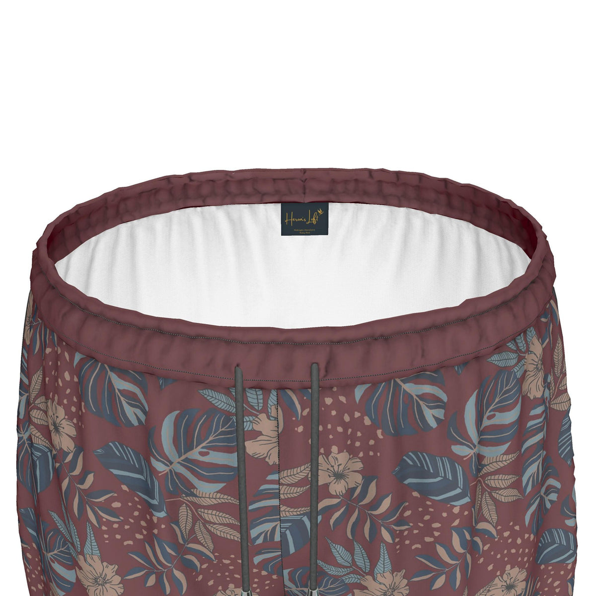 Women's Athletic Shorts — Midnight Monstera Ruby Red