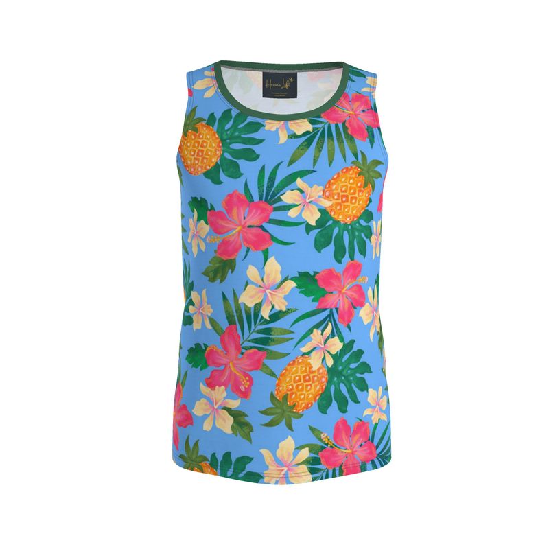 Pineapple Paradise Island Breeze Men’s Athletic Hybrid Tank Top