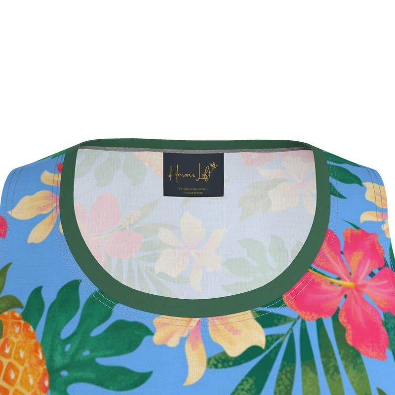 Pineapple Paradise Island Breeze Men’s Athletic Hybrid Tank Top