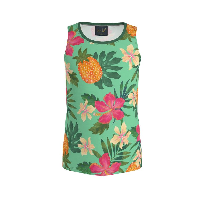 Pineapple Paradise Aloe Mist Men’s Athletic Hybrid Tank Top