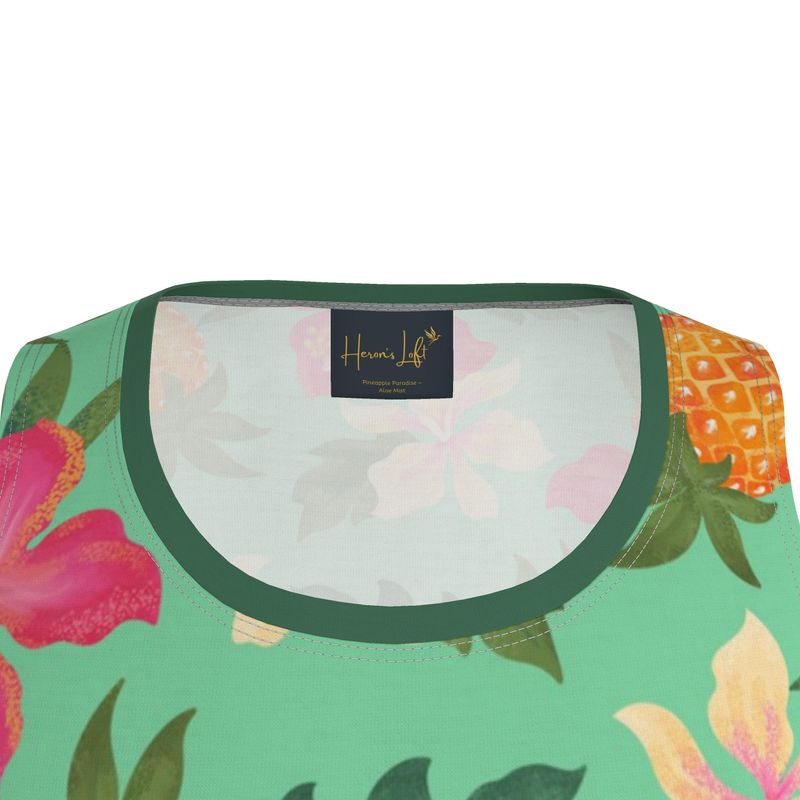 Pineapple Paradise Aloe Mist Men’s Athletic Hybrid Tank Top