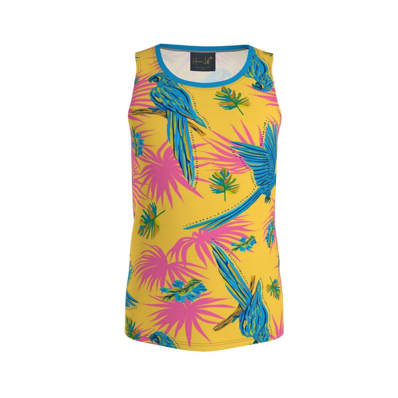 Tropical Macaw Sunny Fuchsia Men's Athletic Hybrid Tank Top