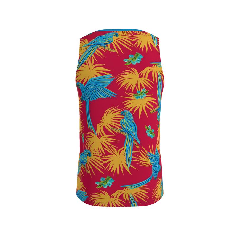Tropical Macaw Samba Red Men's Athletic Hybrid Tank Top