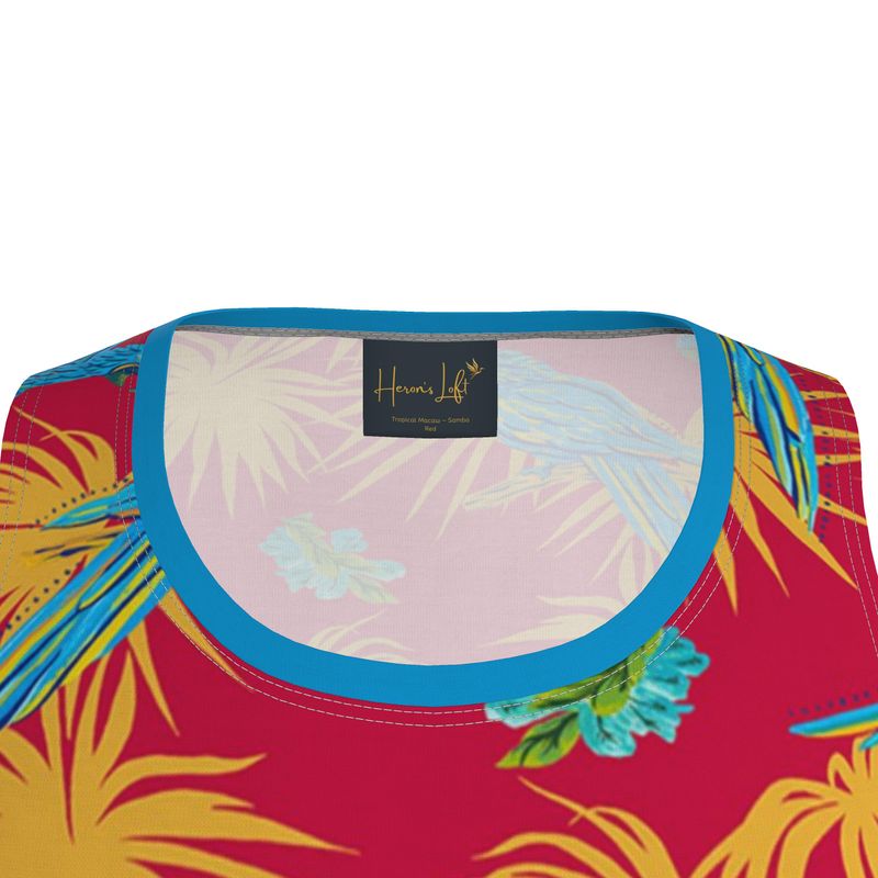 Tropical Macaw Samba Red Men's Athletic Hybrid Tank Top