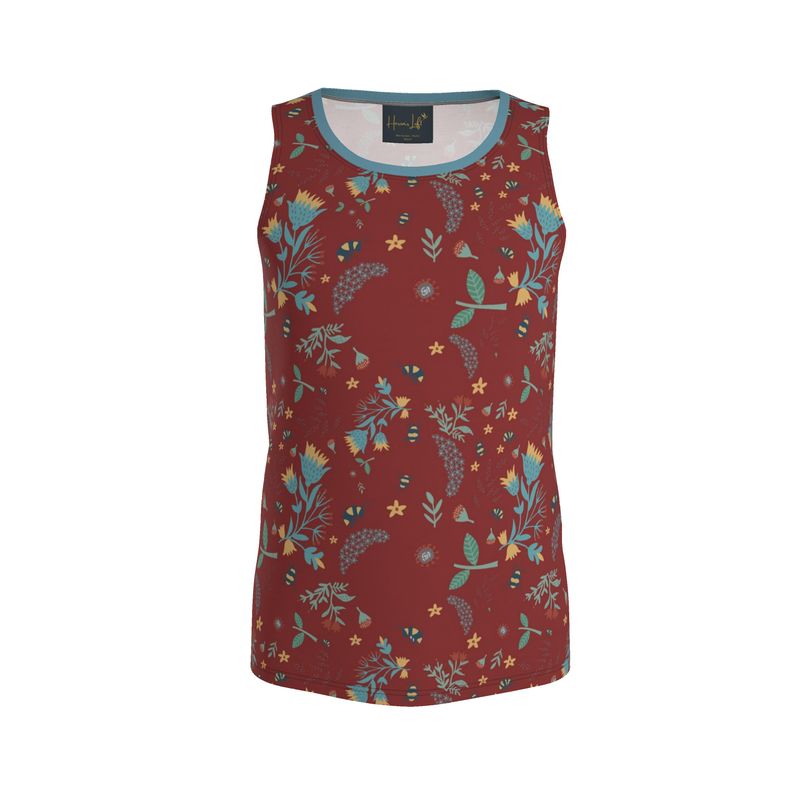 Men’s Athletic Hybrid Tank Top — Bee Garden Rustic Bloom