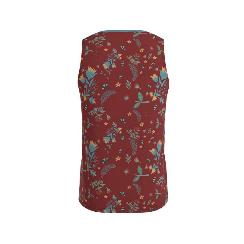Men’s Athletic Hybrid Tank Top — Bee Garden Rustic Bloom