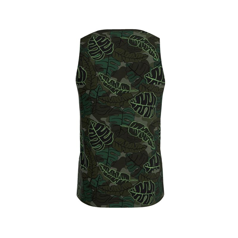 Camo Leaves Sage Noir Men’s Athletic Hybrid Tank Top
