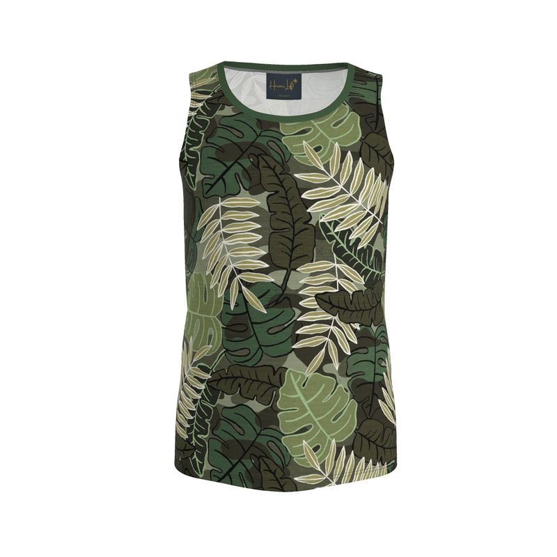 Camo Leaves Men’s Athletic Hybrid Tank Top