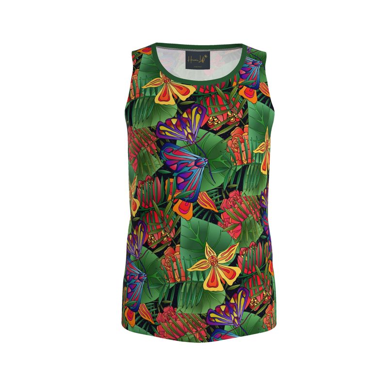 Jungle Flower Men’s Athletic Hybrid Tank Top