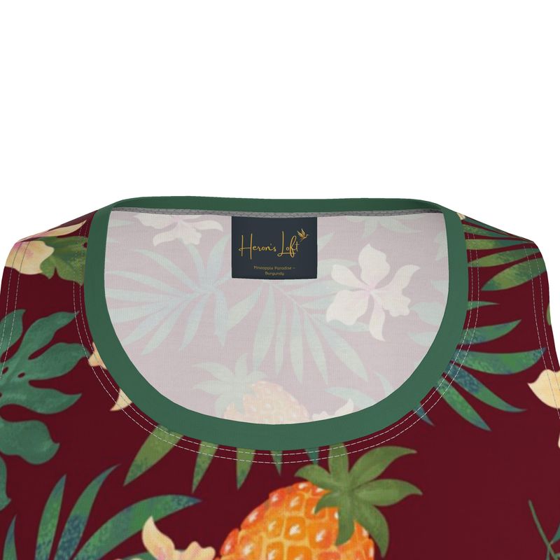Pineapple Paradise Burgundy Men’s Athletic Hybrid Tank Top
