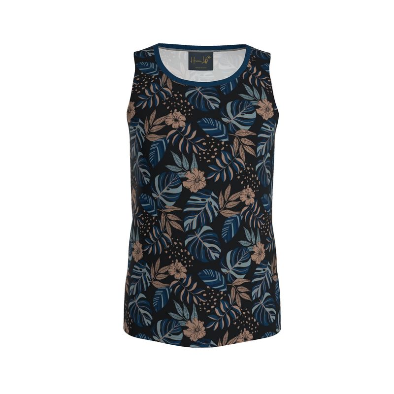 Midnight Monstera Men’s Athletic Hybrid Tank Top