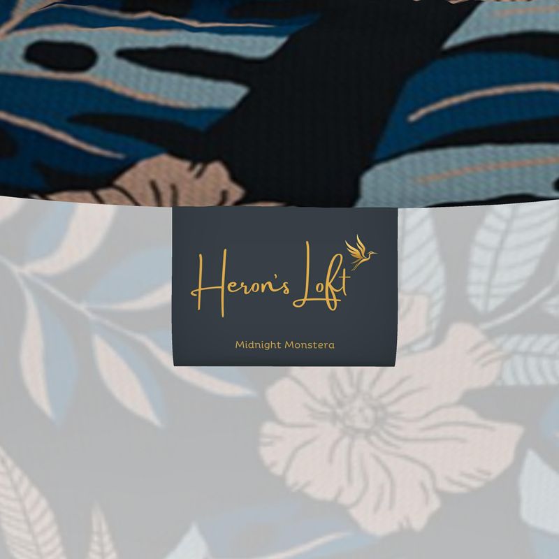 Men’s High-Roll Turtleneck — Midnight Monstera