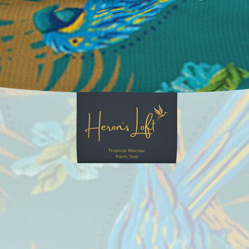 Men’s High-Roll Turtleneck — Tropical Macaw Palm Teal