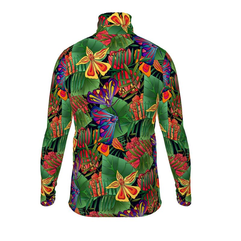 Men’s High-Roll Turtleneck — Jungle Flower