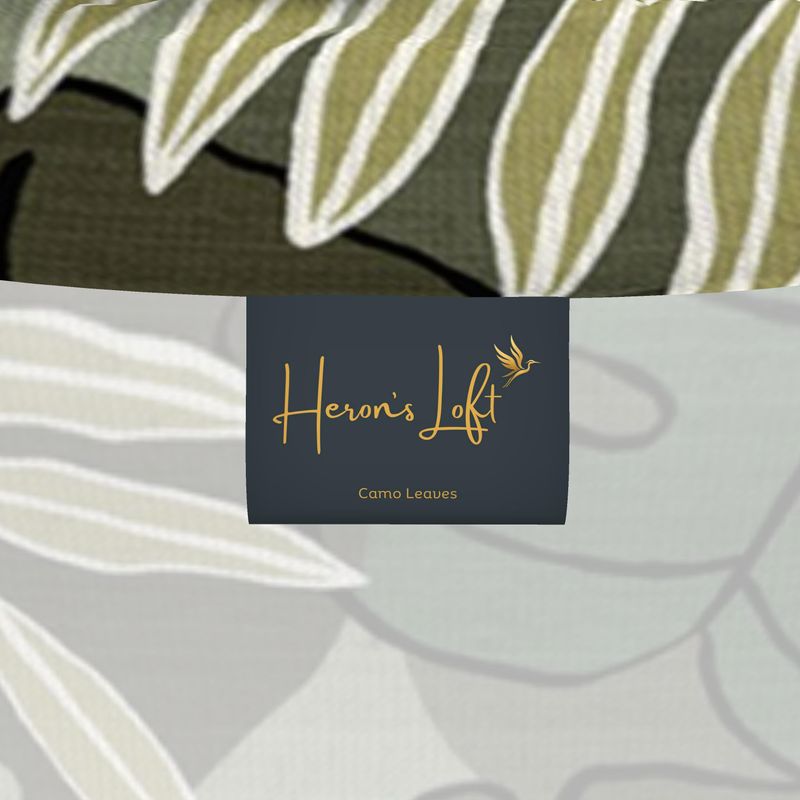 Men’s High-Roll Turtleneck — Camo Leaves