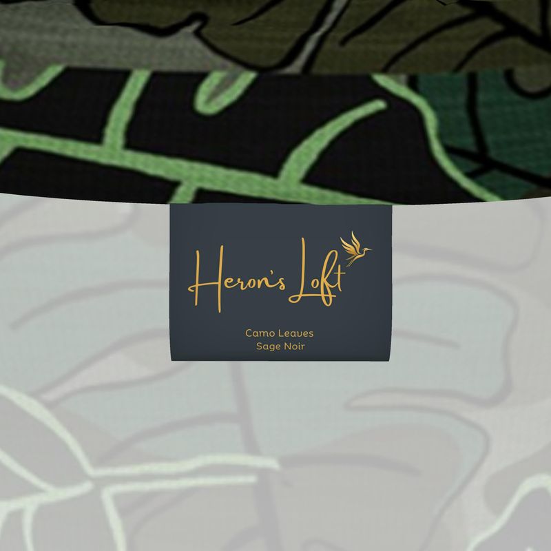 Men’s High-Roll Turtleneck — Camo Leaves Sage Noir