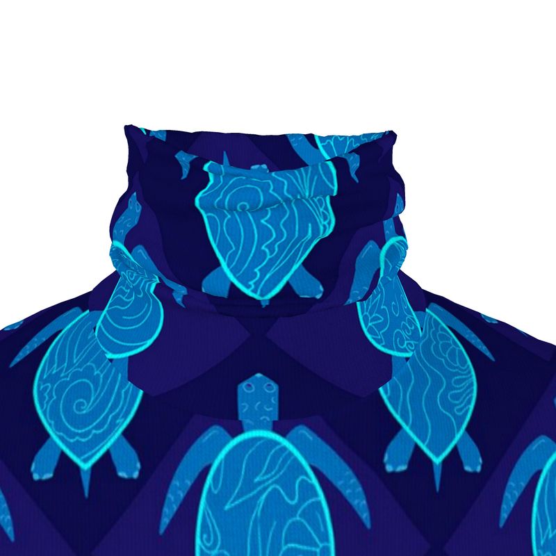 Men’s High-Roll Turtleneck — Topo Turtle Cobalt Tide
