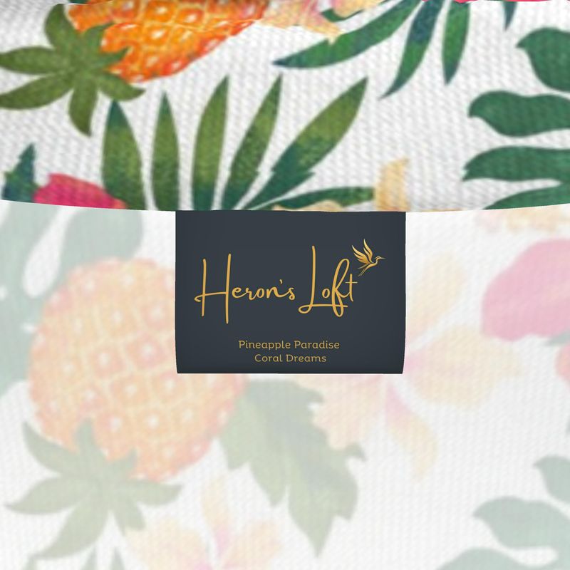 Men’s High-Roll Turtleneck — Pineapple Paradise Coral Dreams