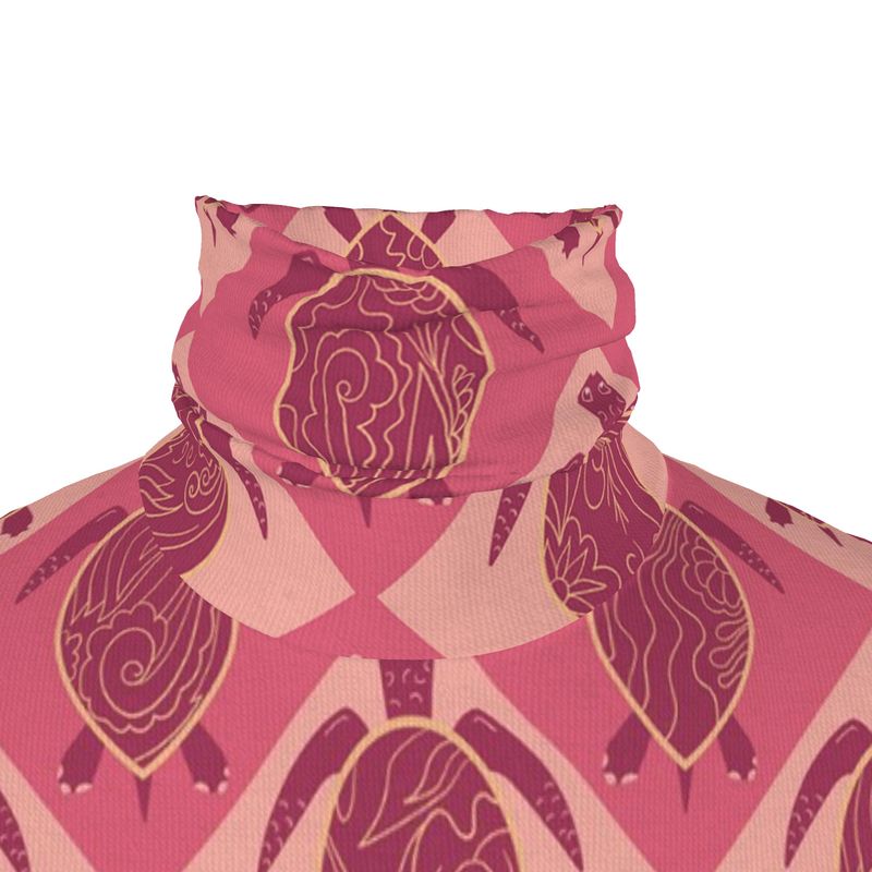 Men’s High-Roll Turtleneck — Topo Turtle Rosé Tide