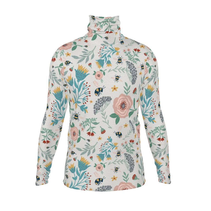 Men’s High-Roll Turtleneck — Bee Garden