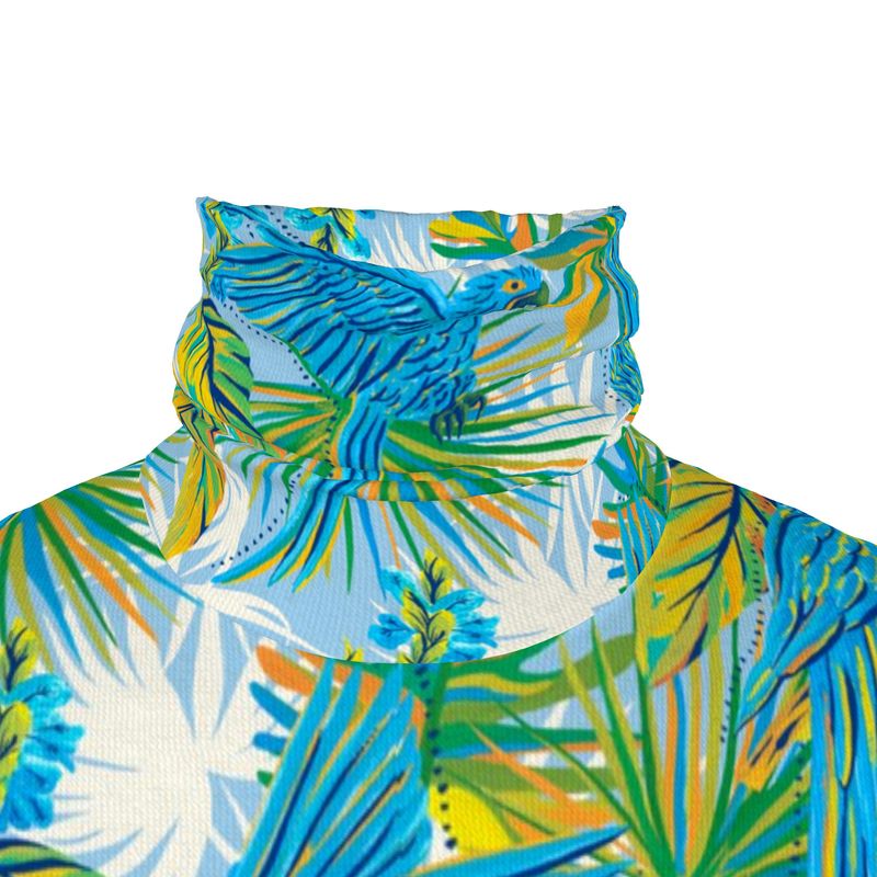 Men’s High-Roll Turtleneck — Tropical Macaw