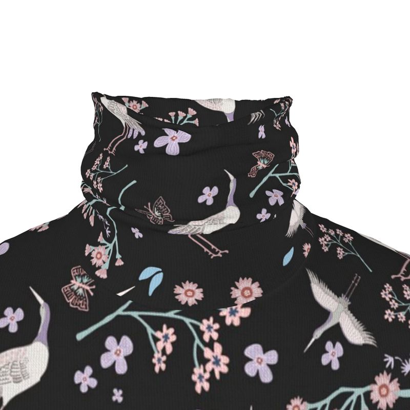 Men’s High-Roll Turtleneck — White Crane Onyx