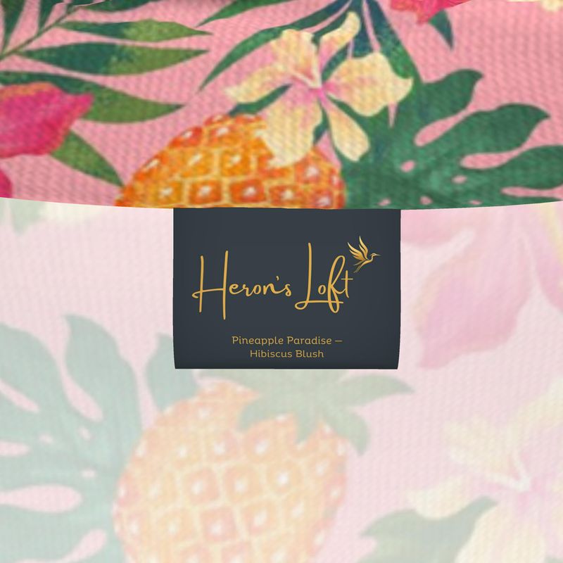 Men’s High-Roll Turtleneck — Pineapple Paradise Hibiscus Blush