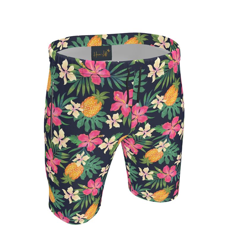 Men's Knee Length Gym Shorts — Pineapple Paradise