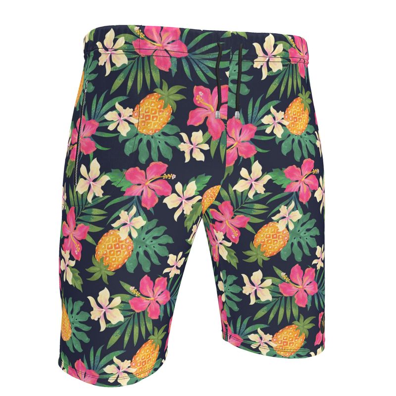 Men's Knee Length Gym Shorts — Pineapple Paradise