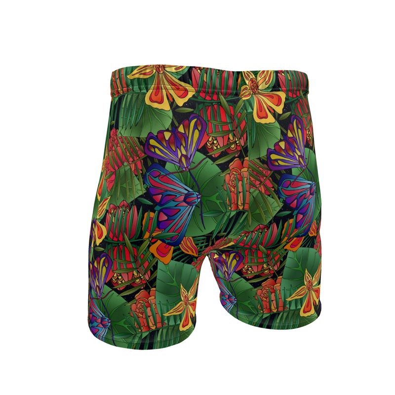 Men's Mid-Thigh Gym Shorts — Jungle Flower