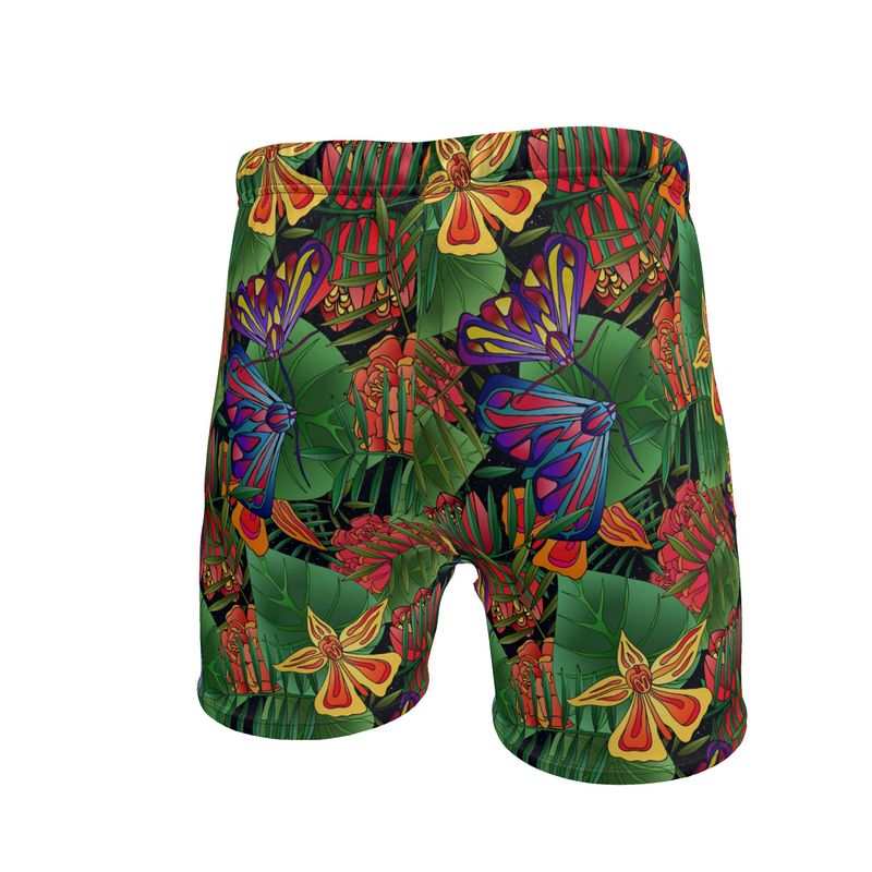 Men's Mid-Thigh Gym Shorts — Jungle Flower