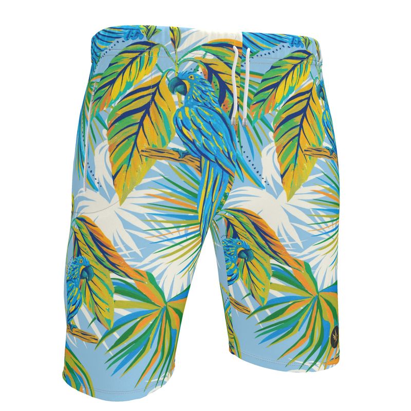 Men's Knee-Length Gym Shorts — Tropical Macaw