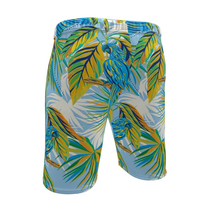 Men's Knee-Length Gym Shorts — Tropical Macaw