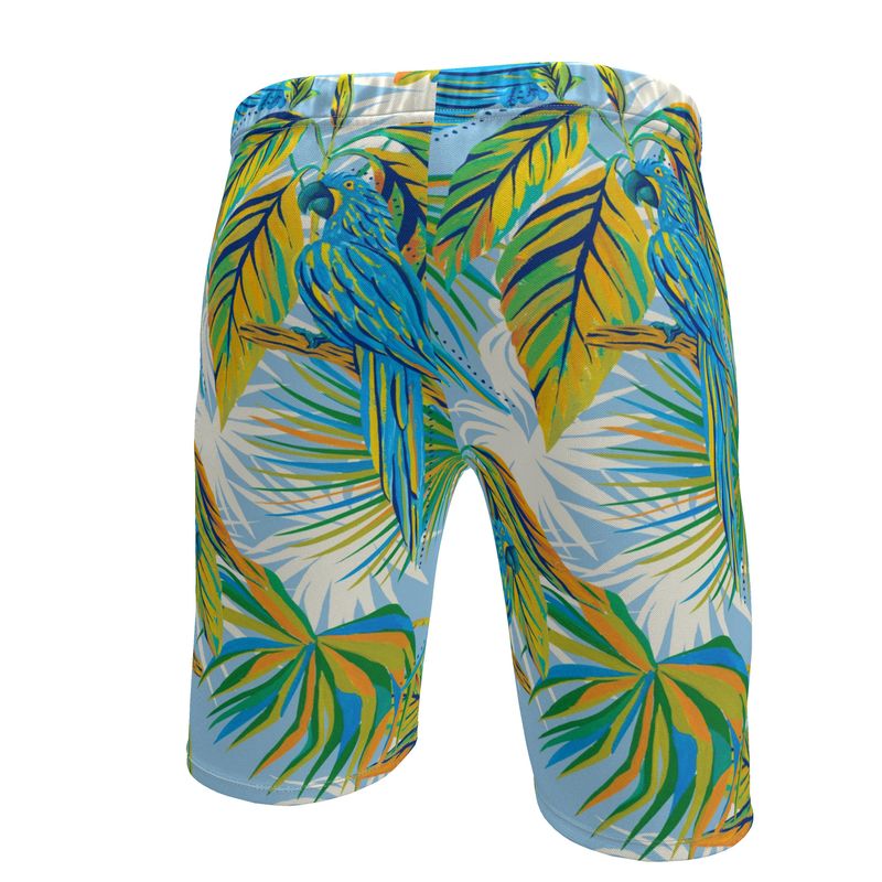 Men's Knee-Length Gym Shorts — Tropical Macaw