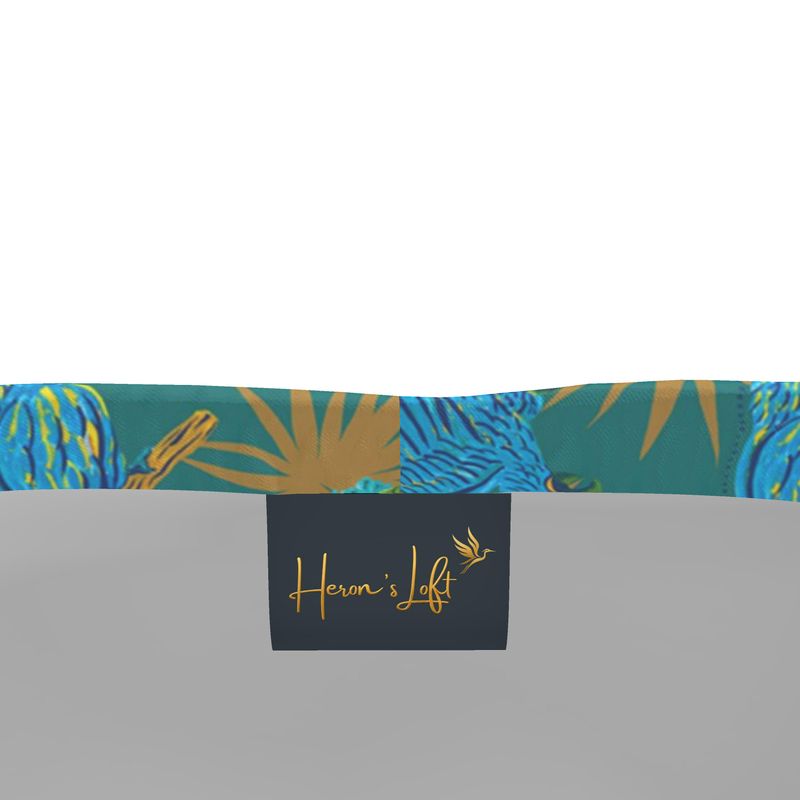Men's Mid-Thigh Gym Shorts — Tropical Macaw Palm Teal