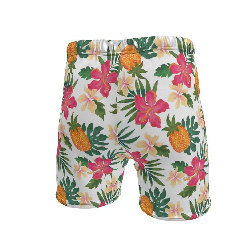 Men's Knee-Length Gym Shorts — Pineapple Paradise Coral Dreams