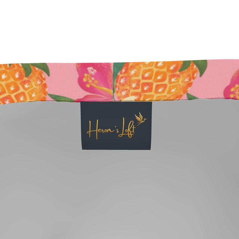 Men's Knee-Length Gym Shorts — Pineapple Paradise Hibiscus Blush