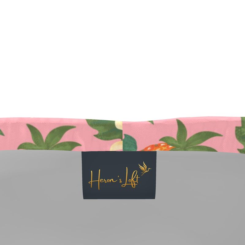 Men's Mid-Thigh Gym Shorts — Pineapple Paradise Hibiscus Blush