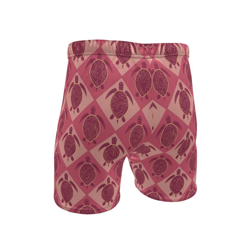 Men's Mid-Thigh Gym Shorts — Topo Turtles Rosé Tide