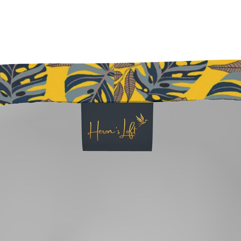 Men's Knee-Length Gym Shorts — Midnight Monstera Honey Gold