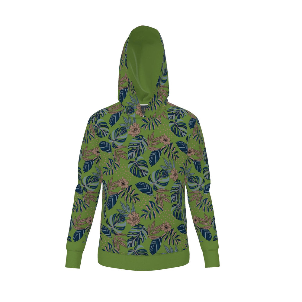 Men's Pullover Hoodie — Midnight Monstera Olive Velour