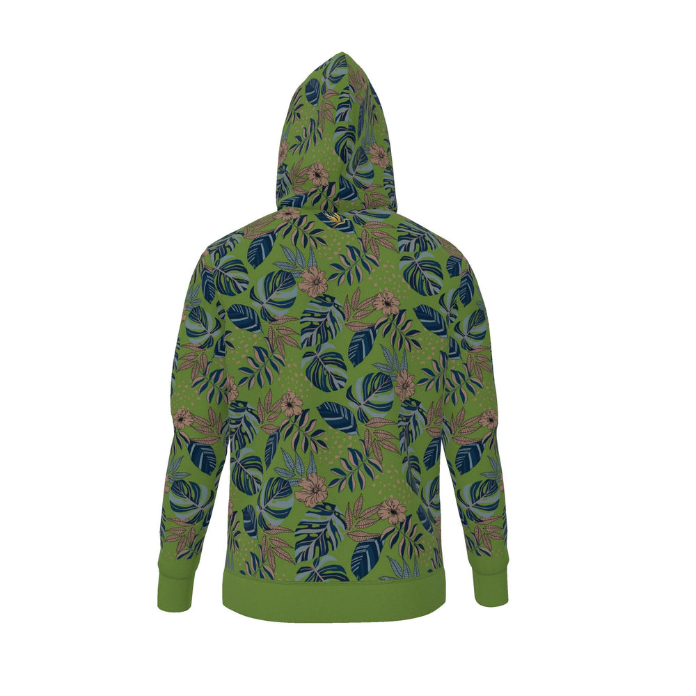 Men's Pullover Hoodie — Midnight Monstera Olive Velour