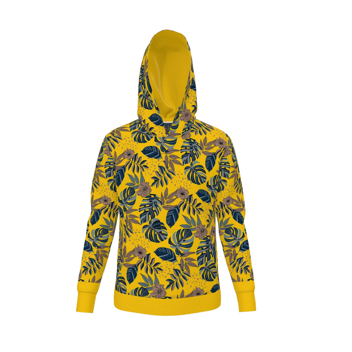 Men's Pullover Hoodie —Midnight Monstera Honey Gold