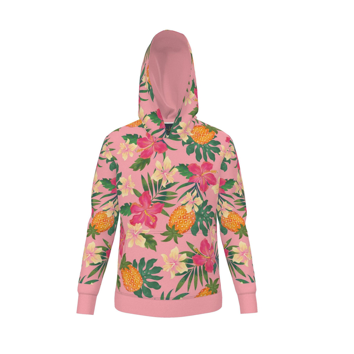 Men's Pullover Hoodie — Pineapple Paradise Hibiscus Blush