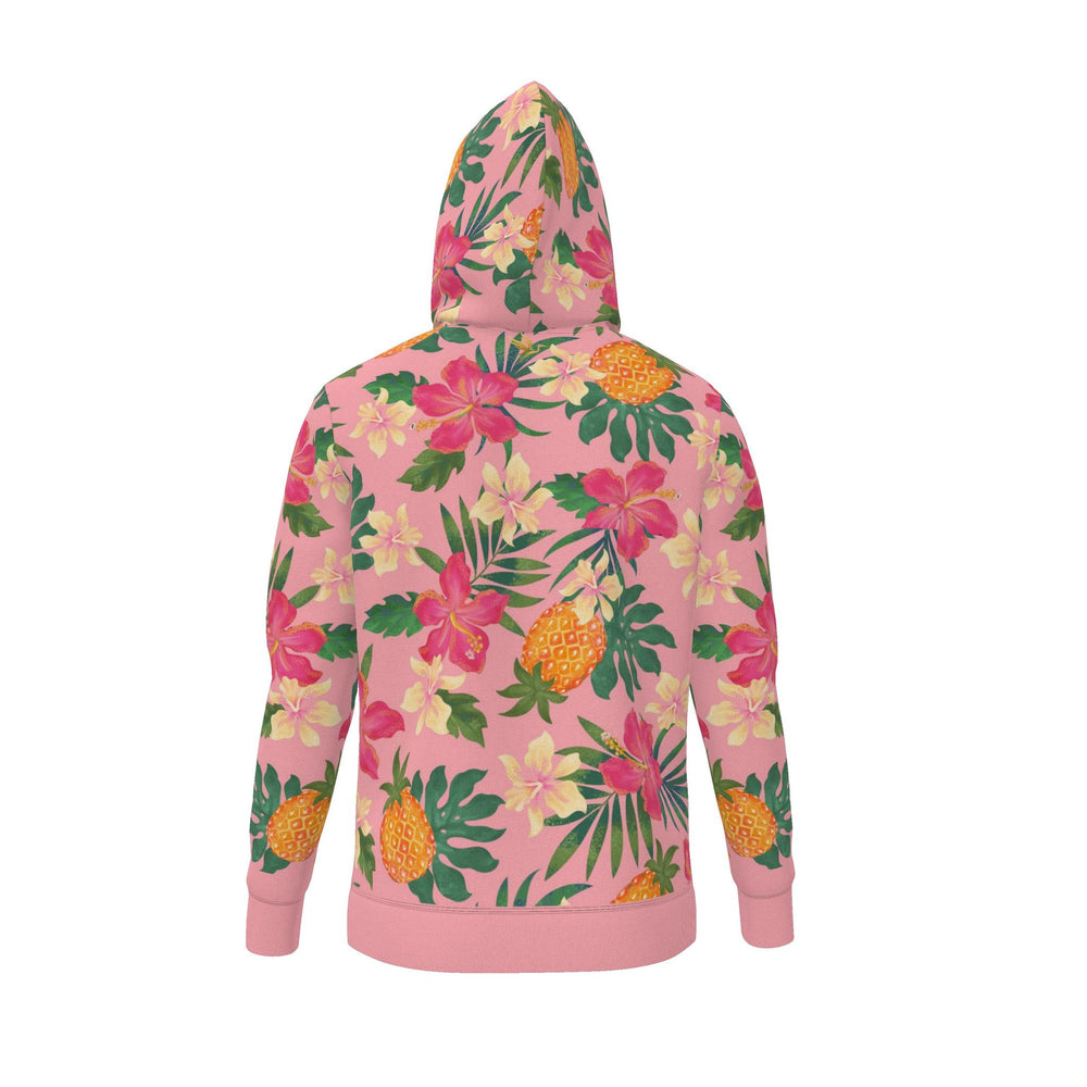Men's Pullover Hoodie — Pineapple Paradise Hibiscus Blush