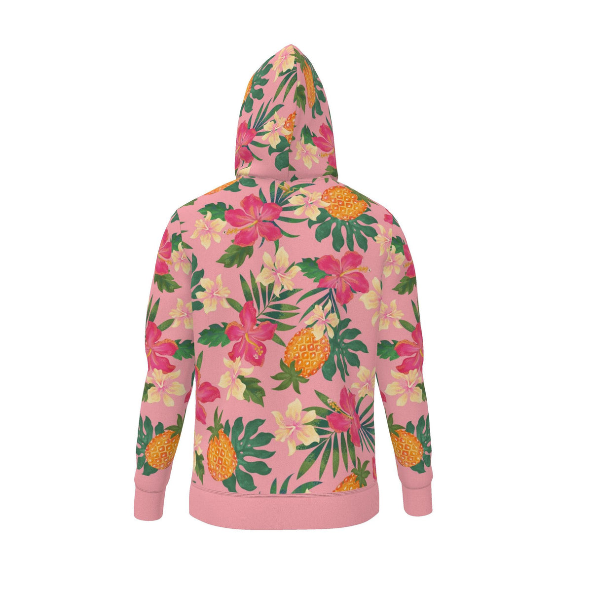 Men's Pullover Hoodie — Pineapple Paradise Hibiscus Blush