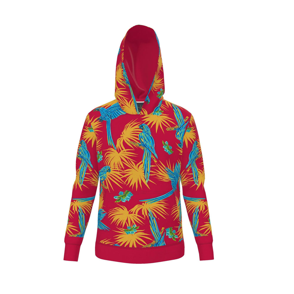 Men's Pullover Hoodie — Tropical Macaw Samba Red