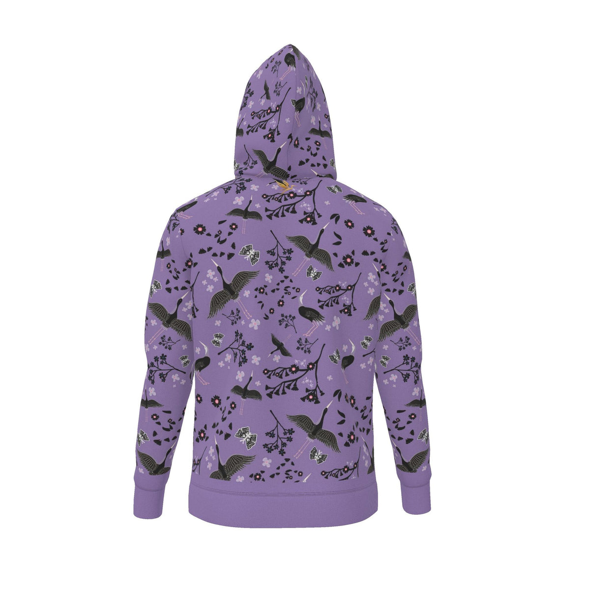 Men's Pullover Hoodie — White Crane Amethyst