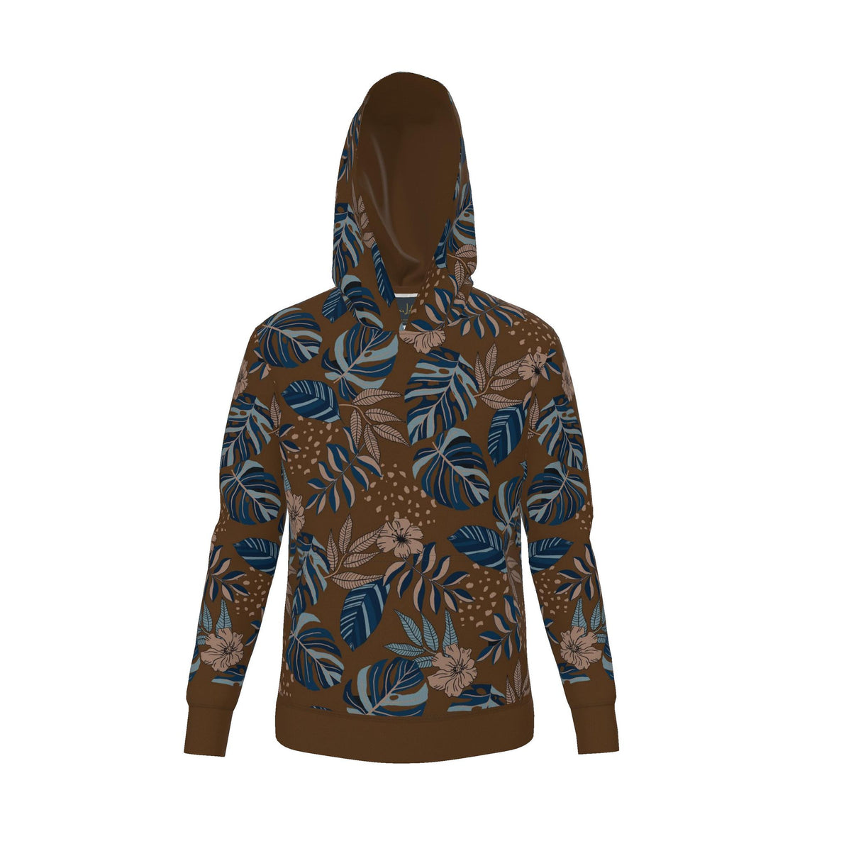 Men's Pullover Hoodie — Midnight Monstera Roasted Teak